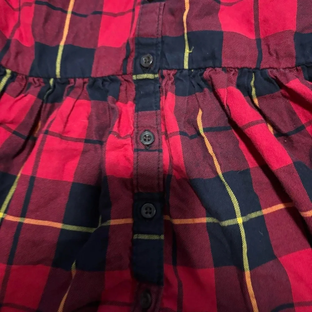 Ralph Lauren Red and Black Plaid Button-Front Girls' Dress